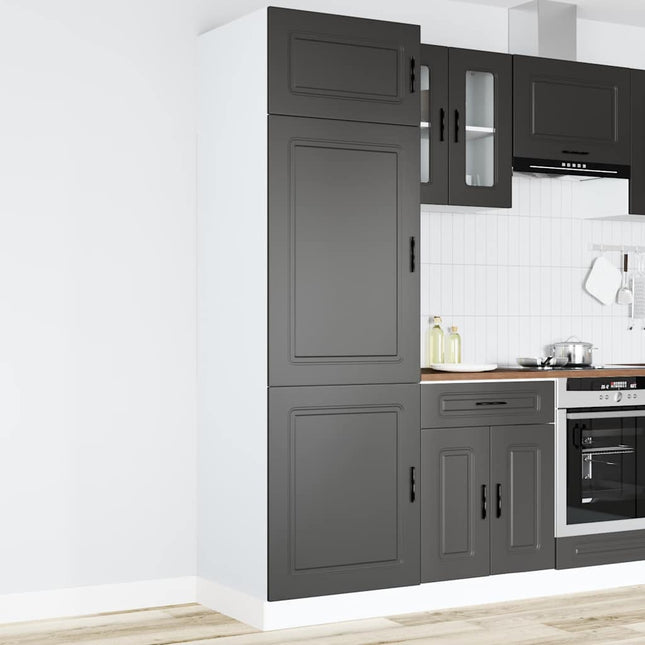 Armadio da Cucina Porto Nero in Legno Multistrato