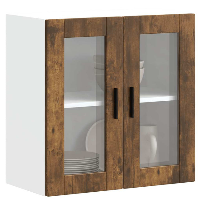 Pensile da Cucina con Porta in Vetro Porto Rovere Fumo