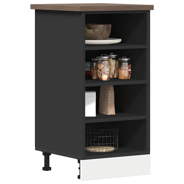 Armadio Inferiore Nero 40x44,5x81,5 cm in Legno Multistrato
