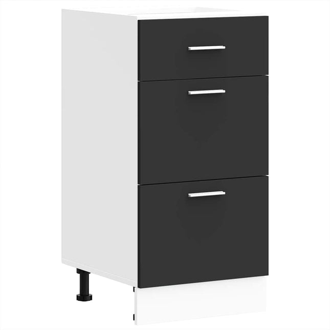 Armadio Inferiore Nero 40x46x81,5 cm in Legno Multistrato