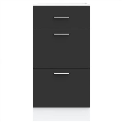 Armadio Inferiore Nero 40x46x81,5 cm in Legno Multistrato