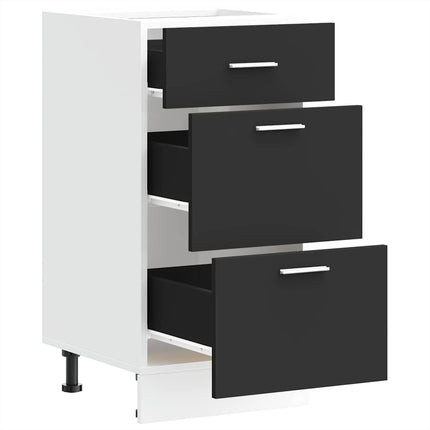 Armadio Inferiore Nero 40x46x81,5 cm in Legno Multistrato