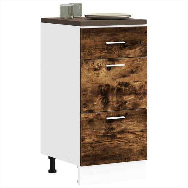 Armadio Inferiore Rovere Fumo 40x46x81,5cm in Legno Multistrato