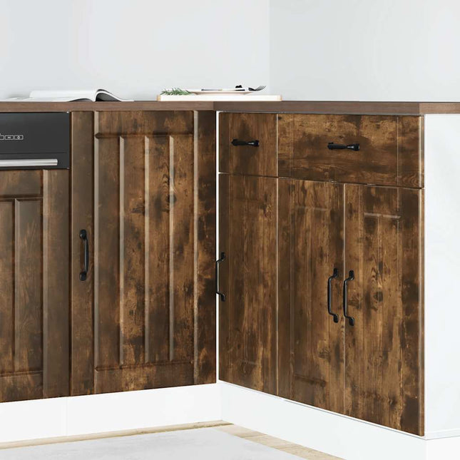 Mobile Base Lavello Lucca Rovere Fumo in Legno Multistrato