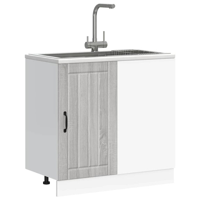 Mobile Base Lavello Lucca Grigio Sonoma in Legno Multistrato