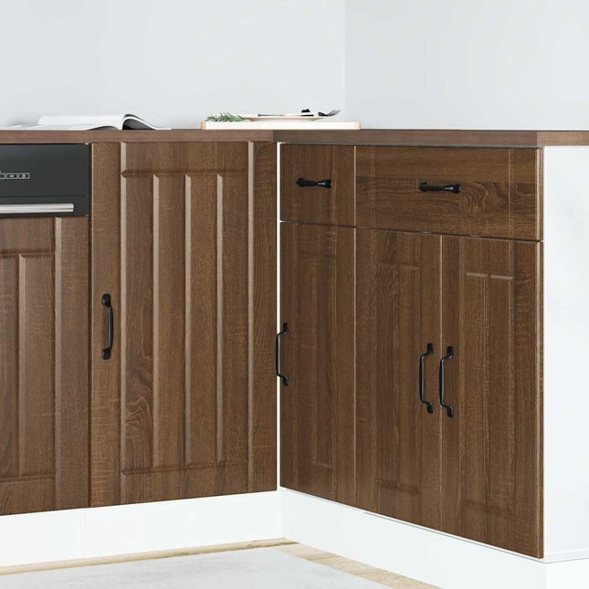 Mobile Base Lavello Lucca Rovere Marrone in Legno Multistrato