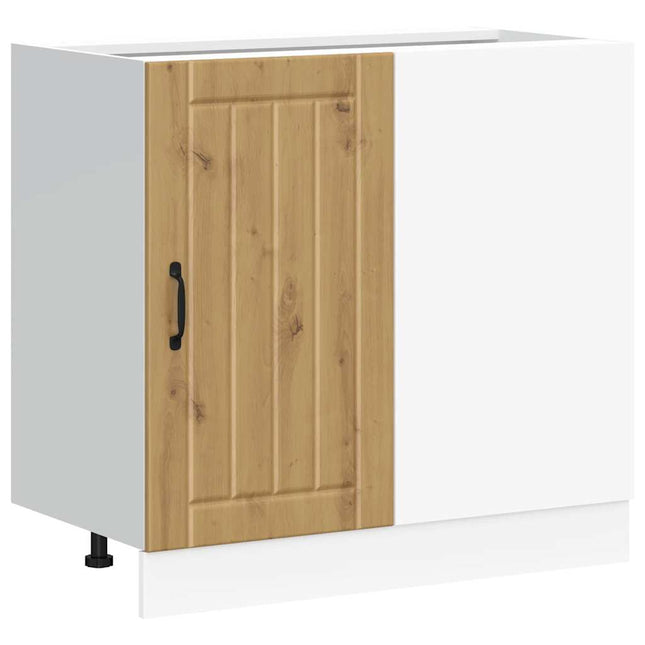Mobile Base Lavello Lucca Rovere Artigianale Legno Multistrato