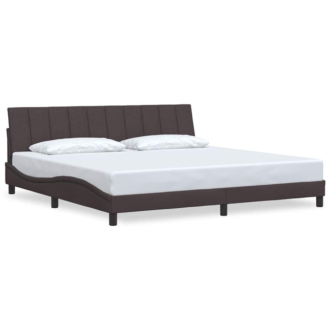Giroletto senza Materasso Marrone Scuro 200x200 cm in Tessuto