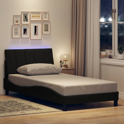 Giroletto senza Materasso Nero 100x200 cm in Tessuto
