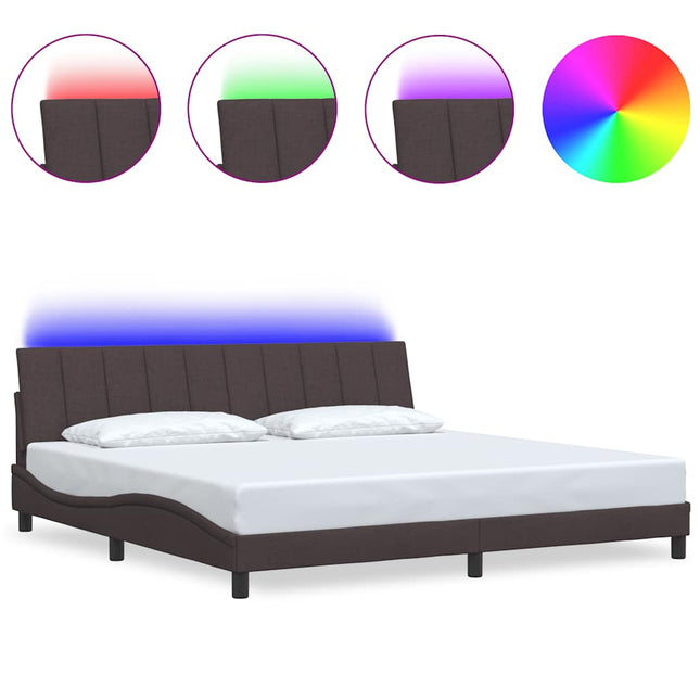 Giroletto senza Materasso Marrone Scuro 200x200 cm in Tessuto