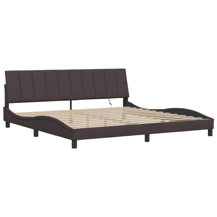 Giroletto senza Materasso Marrone Scuro 200x200 cm in Tessuto