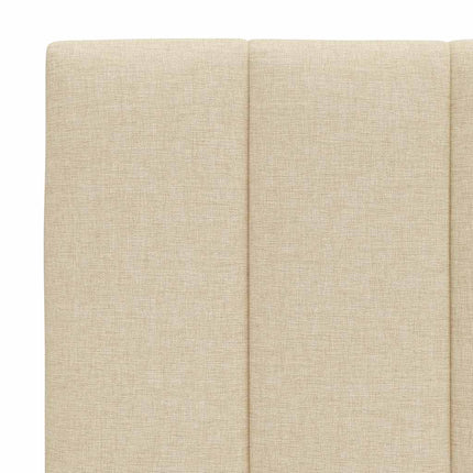 Letto con Materasso Crema 120x200 cm in Tessuto