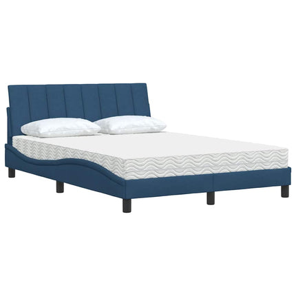 Letto con Materasso Blu 140x190 cm in Tessuto