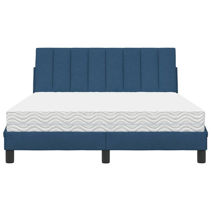 Letto con Materasso Blu 140x190 cm in Tessuto