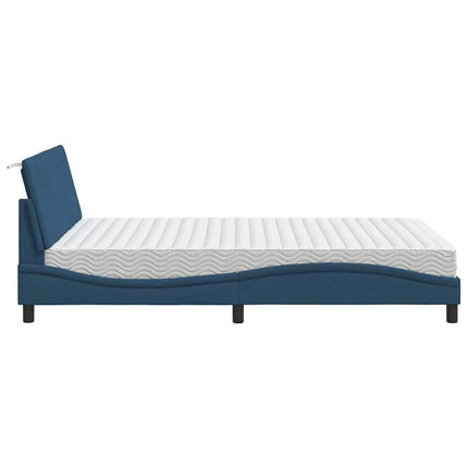 Letto con Materasso Blu 140x190 cm in Tessuto