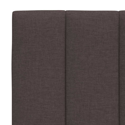 Letto con Materasso Marrone Scuro 140x200cm Tessuto