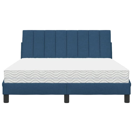 Letto con Materasso Blu 140x200 cm in Tessuto