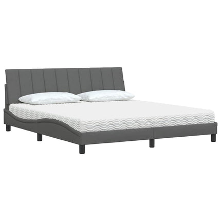 Letto con Materasso Grigio Scuro 180x200 cm Tessuto