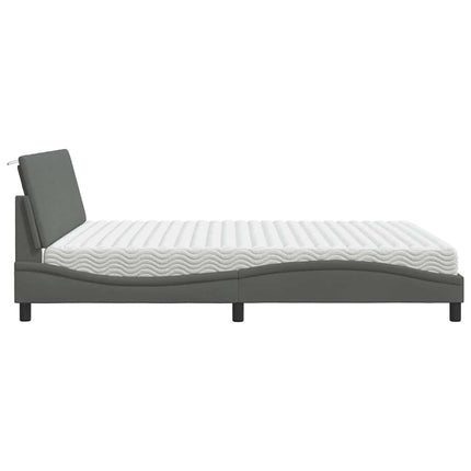 Letto con Materasso Grigio Scuro 180x200 cm Tessuto