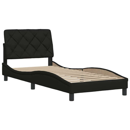 Giroletto senza Materasso Nero 90x190 cm in Tessuto