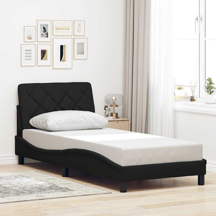 Giroletto senza Materasso Nero 90x190 cm in Tessuto