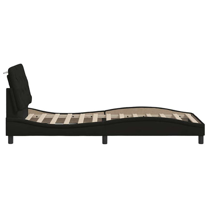 Giroletto senza Materasso Nero 90x200 cm in Tessuto