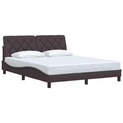Giroletto senza Materasso Marrone Scuro 160x200 cm Tessuto