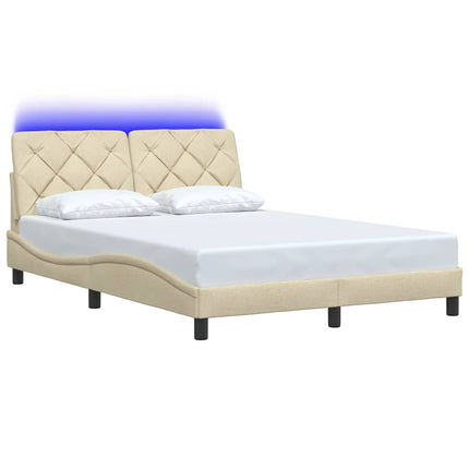 Giroletto con LED senza Materasso Crema 120x200 cm Tessuto