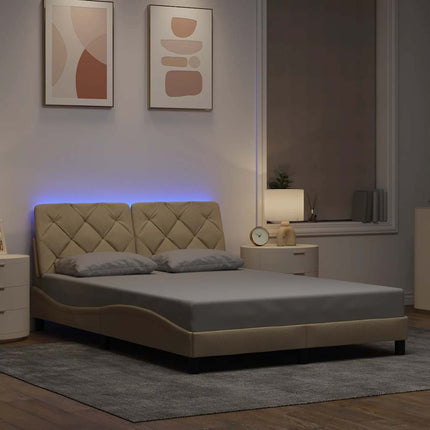 Giroletto con LED senza Materasso Crema 120x200 cm Tessuto