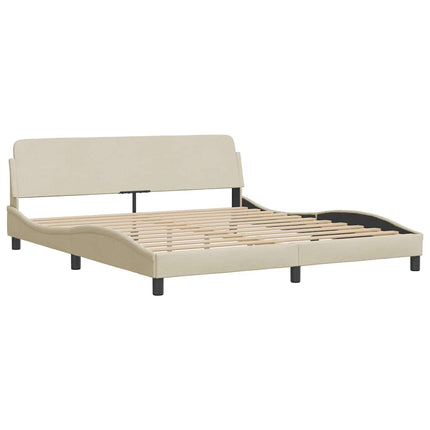 Giroletto con LED senza Materasso Crema 180x200 cm in Tessuto