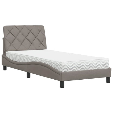 Letto con Materasso Tortora 80x200 cm in Tessuto