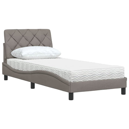 Letto con Materasso Tortora 80x200 cm in Tessuto
