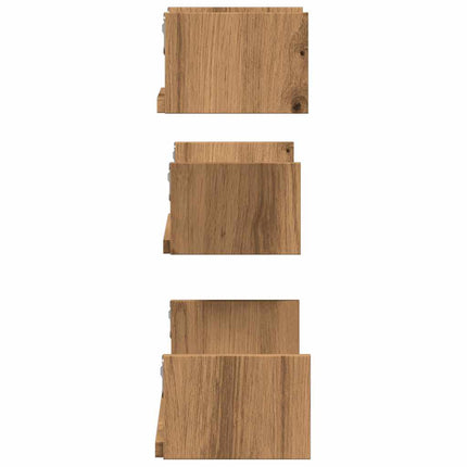 Mensole Parete 3pz Rovere Artigianale in Legno Multistrato