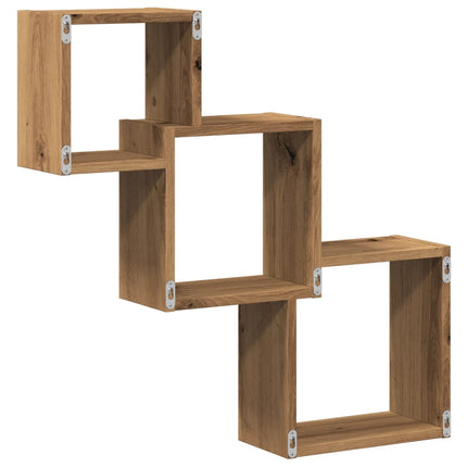 Mensole a Cubo Parete Artigianale 68x15x68 cm Legno Multistrato