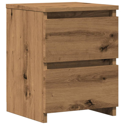 Comodini 2pz Rovere Artigianale 30x30x40cm in Legno Multistrato