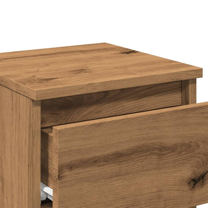 Comodini 2pz Rovere Artigianale 30x30x40cm in Legno Multistrato