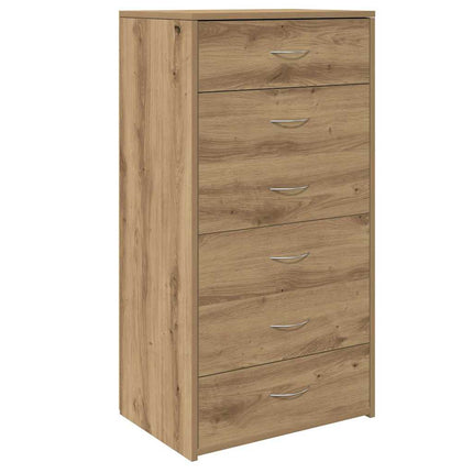 Credenza 6 Cassetti Rovere Artigianale 50x34x96cm Truciolato