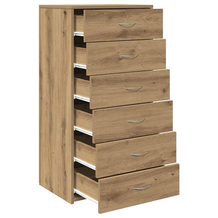 Credenza 6 Cassetti Rovere Artigianale 50x34x96cm Truciolato