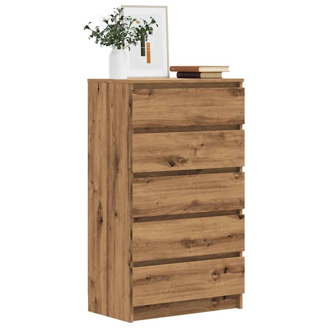 Cassettiera Rovere Artigianale 60x36x103cm in Legno Multistrato