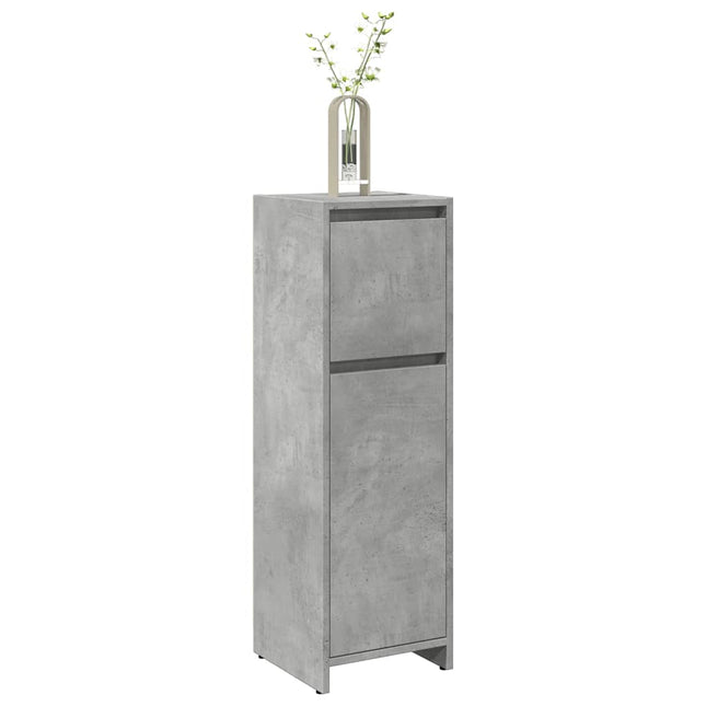 Mobile da Bagno Grigio Cemento 30x30x95 cm in Legno Multistrato