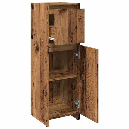 Mobile da Bagno Legno Antico 30x30x95 cm in Legno Multistrato