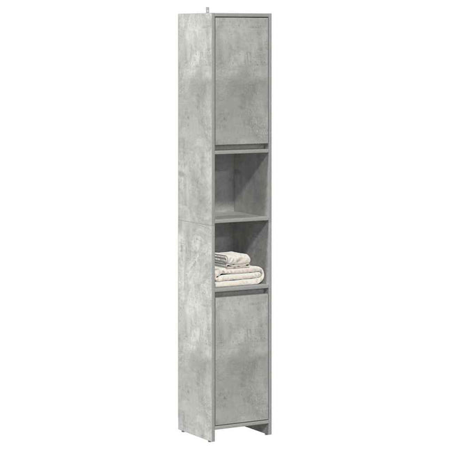 Mobile da Bagno Grigio Cemento 30x30x183,5 cm Legno Multistrato