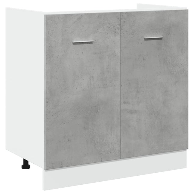 Armadio per Lavabo Grigio Cemento 80x46x81,5 cm in Multistrato