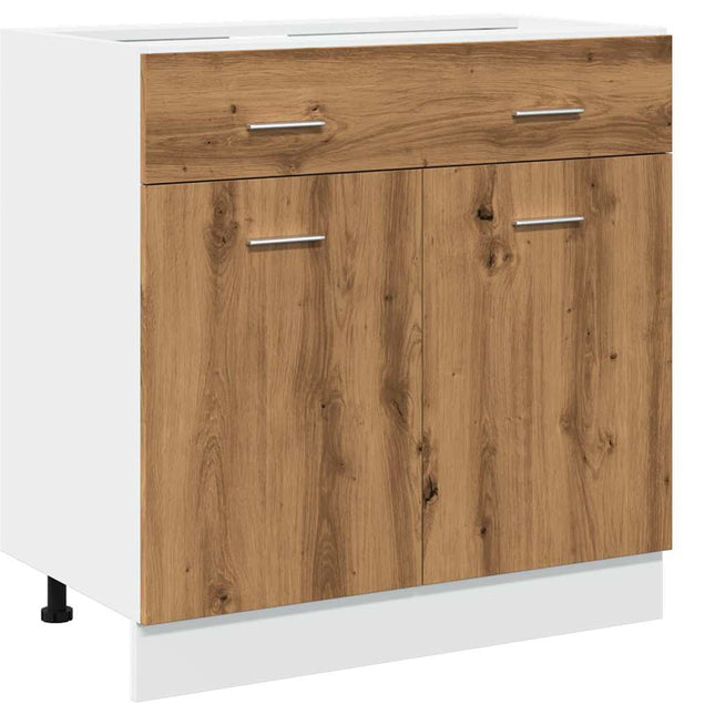 Cassettiera Rovere Artigianale 80x46x81,5 cm Legno Multistrato