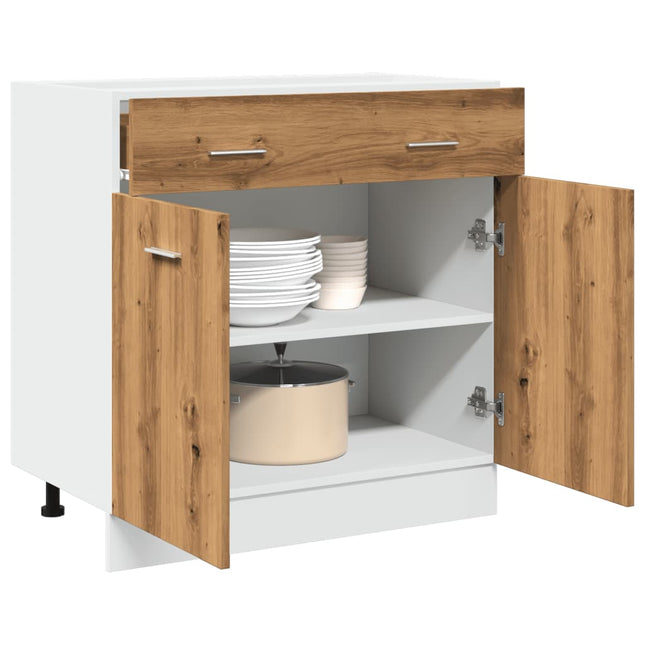 Cassettiera Rovere Artigianale 80x46x81,5 cm Legno Multistrato