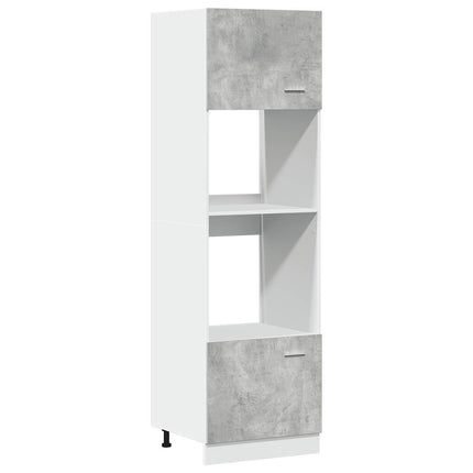 Mobile per Microonde Grigio Cemento 60x57x207 cm Multistrato