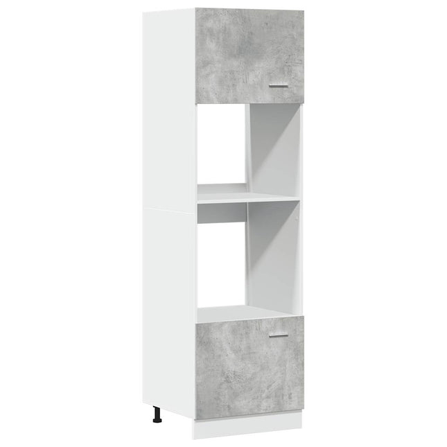 Mobile per Microonde Grigio Cemento 60x57x207 cm Multistrato