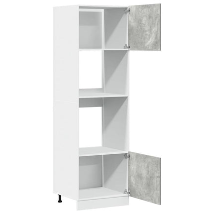 Mobile per Microonde Grigio Cemento 60x57x207 cm Multistrato