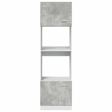 Mobile per Microonde Grigio Cemento 60x57x207 cm Multistrato