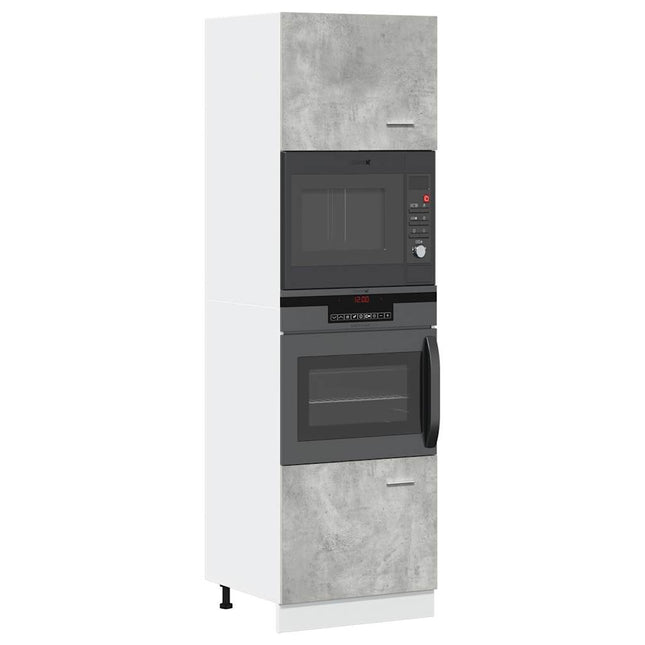 Mobile per Microonde Grigio Cemento 60x57x207 cm Multistrato